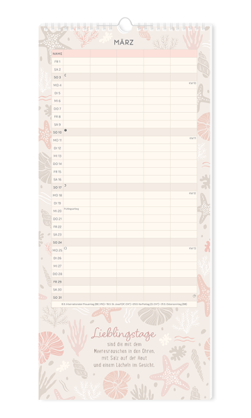 Familienplaner 2024 "Meer Zeit für uns"